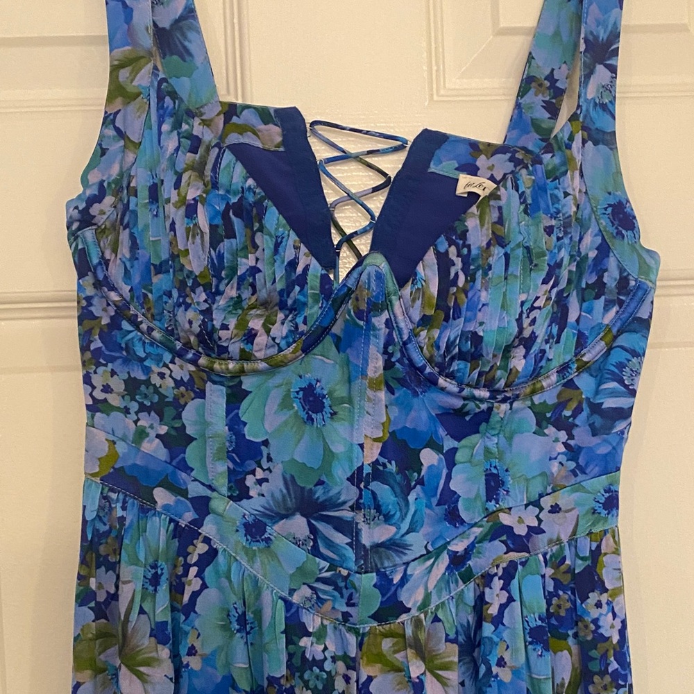 For Love And Lemons Blue Floral Maxi Dress - Picture 2 of 3
